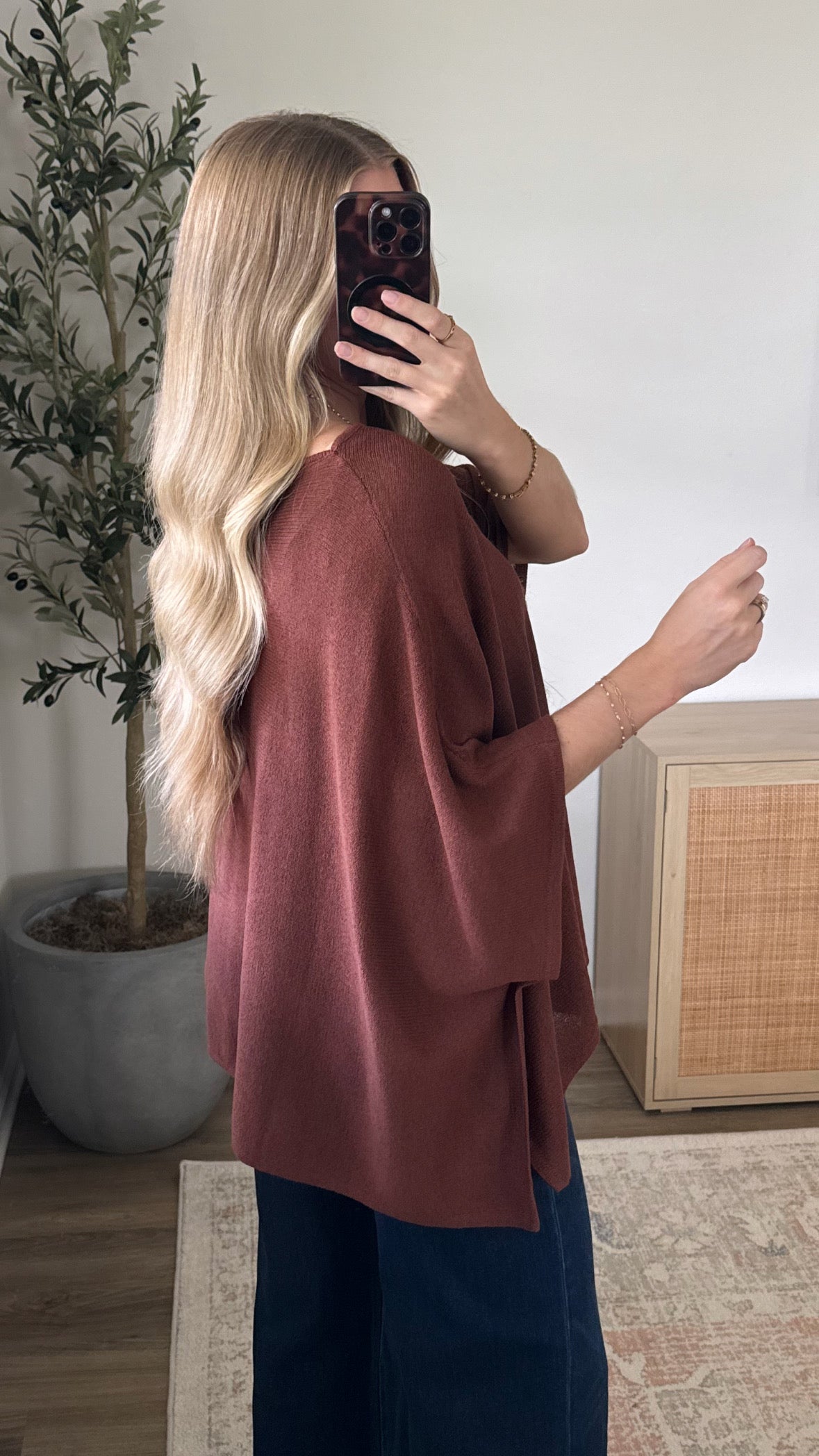 Emmie Oversized Poncho / Light Brown