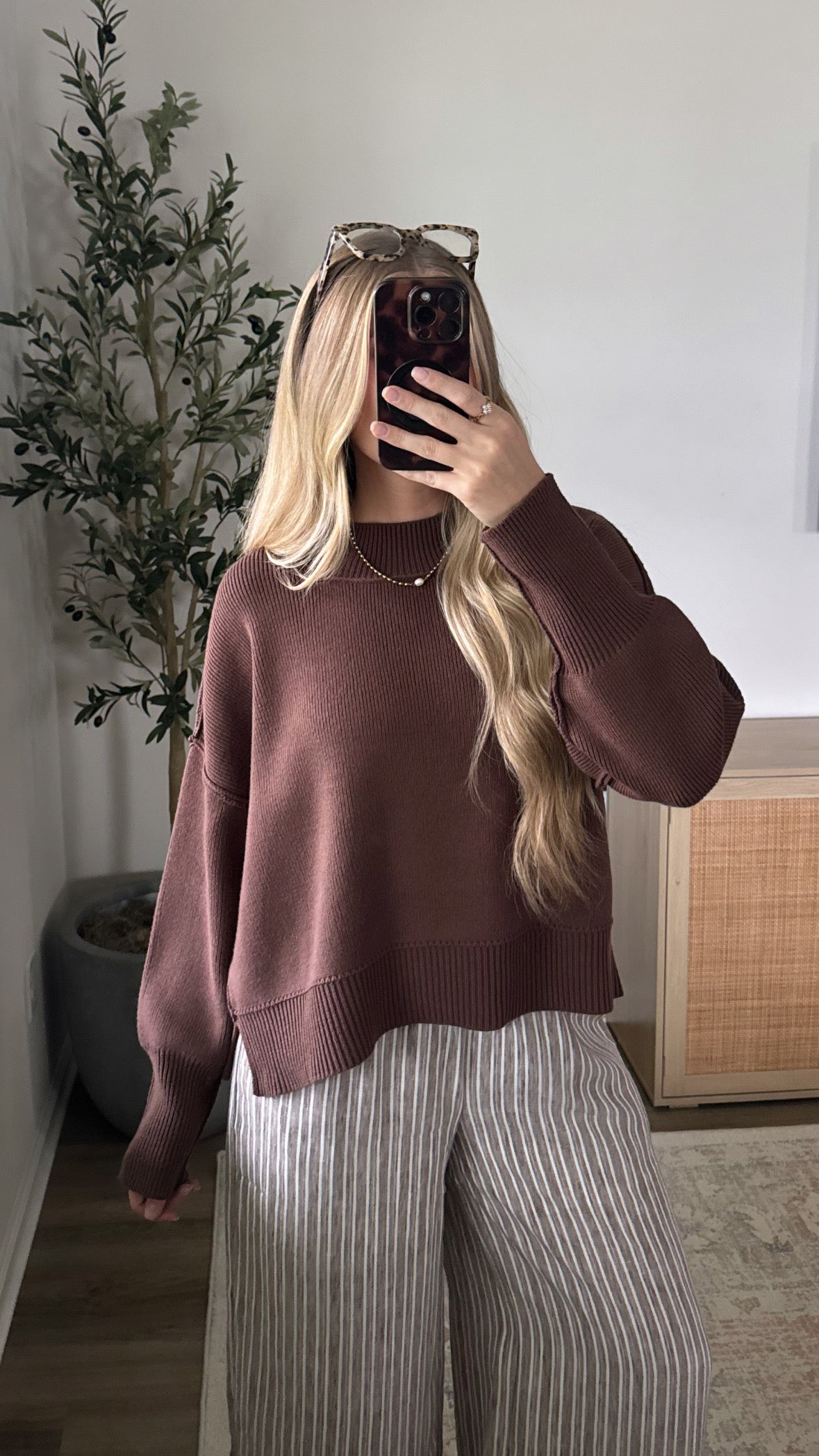 Cropped Essential Knit / Brown