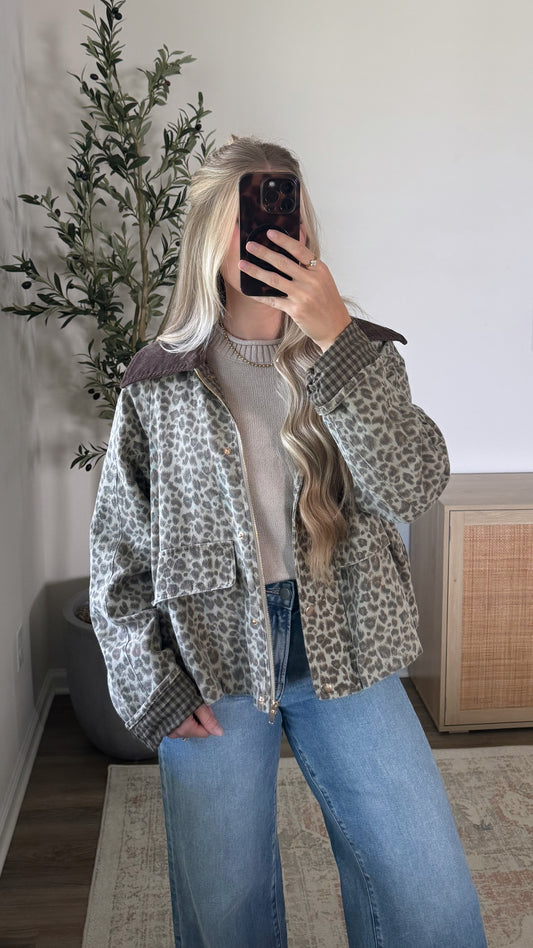 Leopard Barn Jacket / Taupe