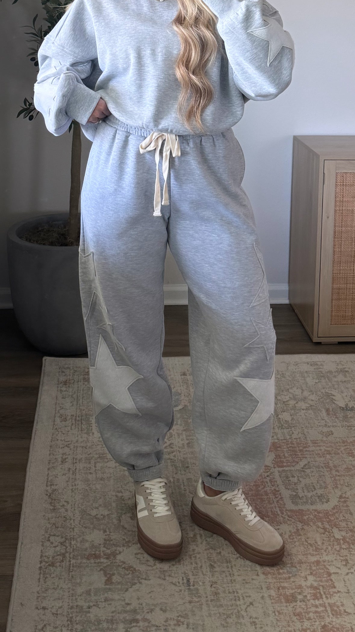Star Patchwork Joggers / Grey