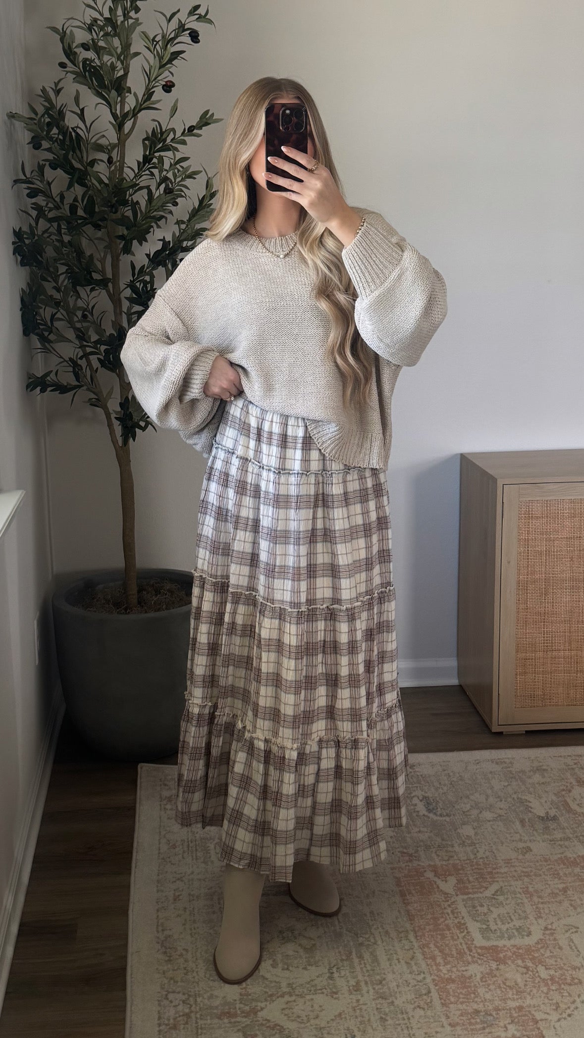Plaid Maxi Skirt
