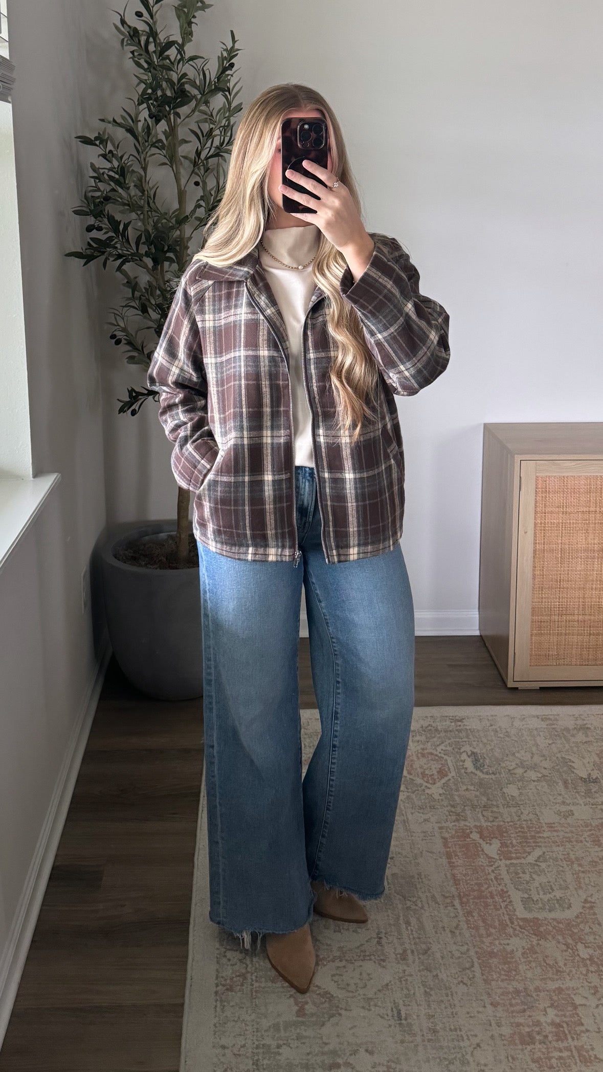 Hazel Plaid Jacket / Brown