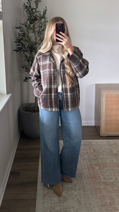 Hazel Plaid Jacket / Brown