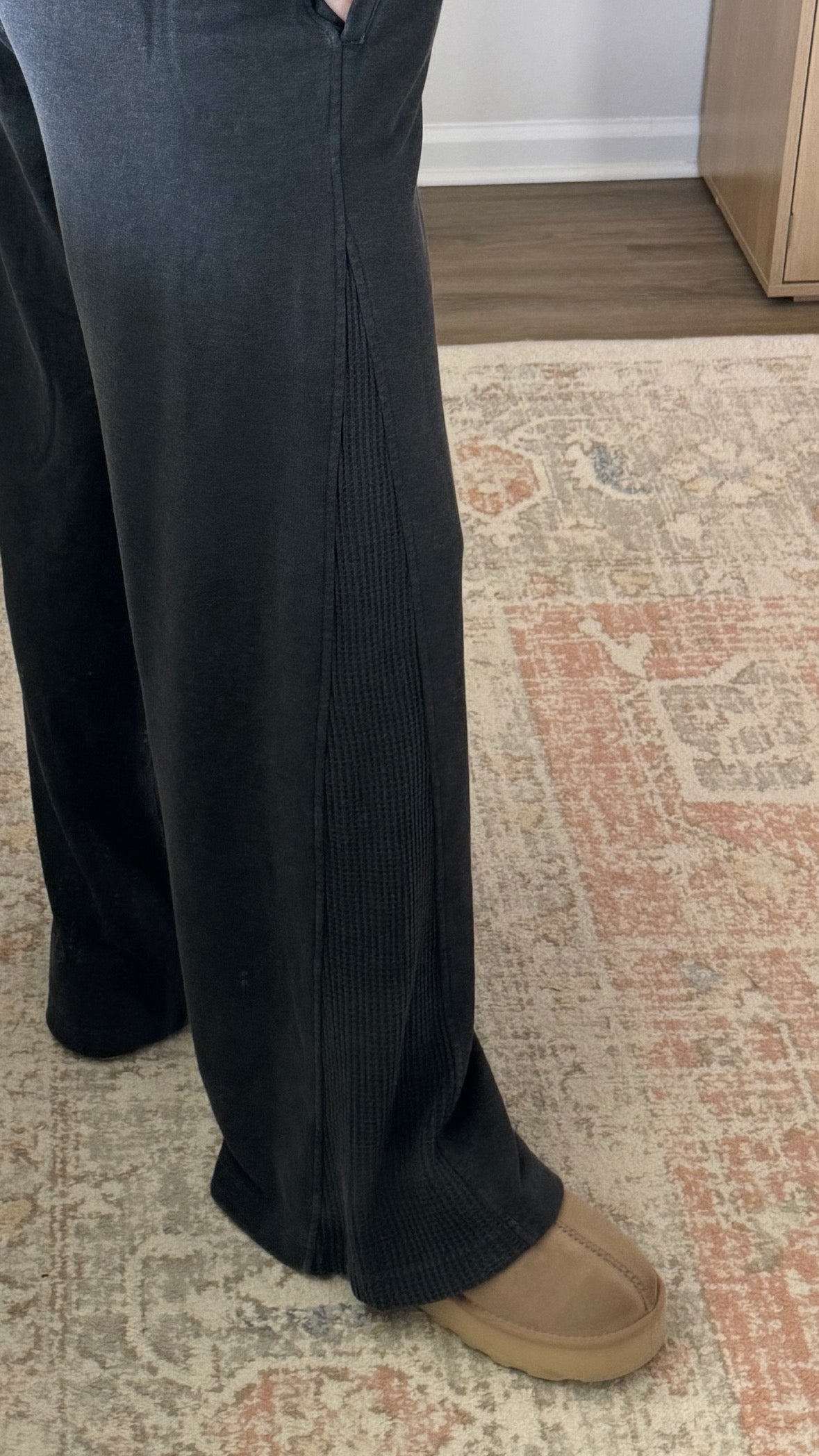 Brielle Wide Leg Pant / Washed Black
