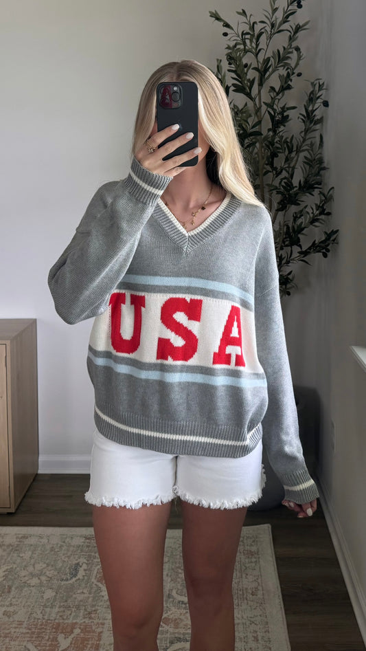USA V-Neck Sweater