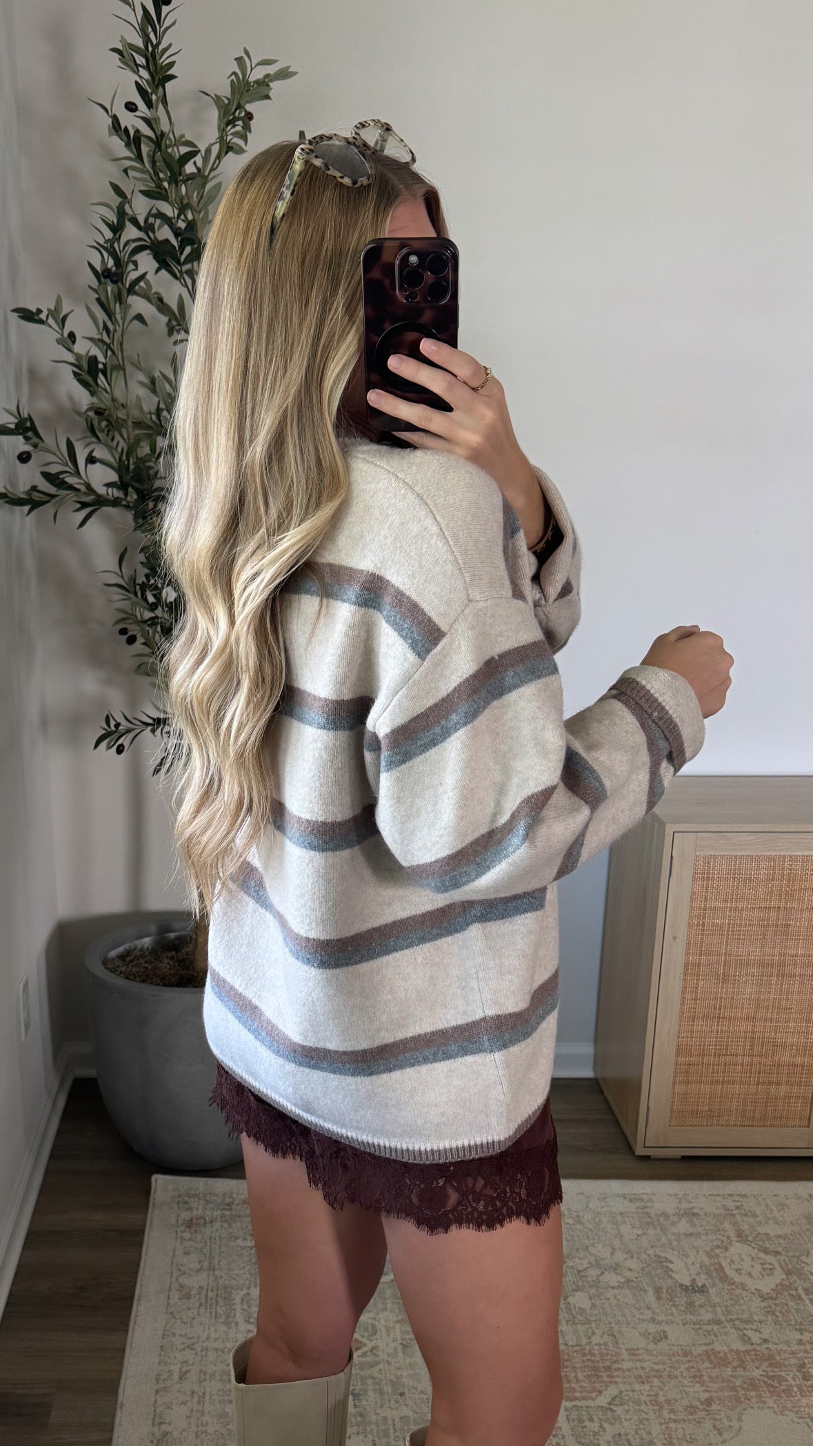 Harvest Striped Cardigan / Oatmeal