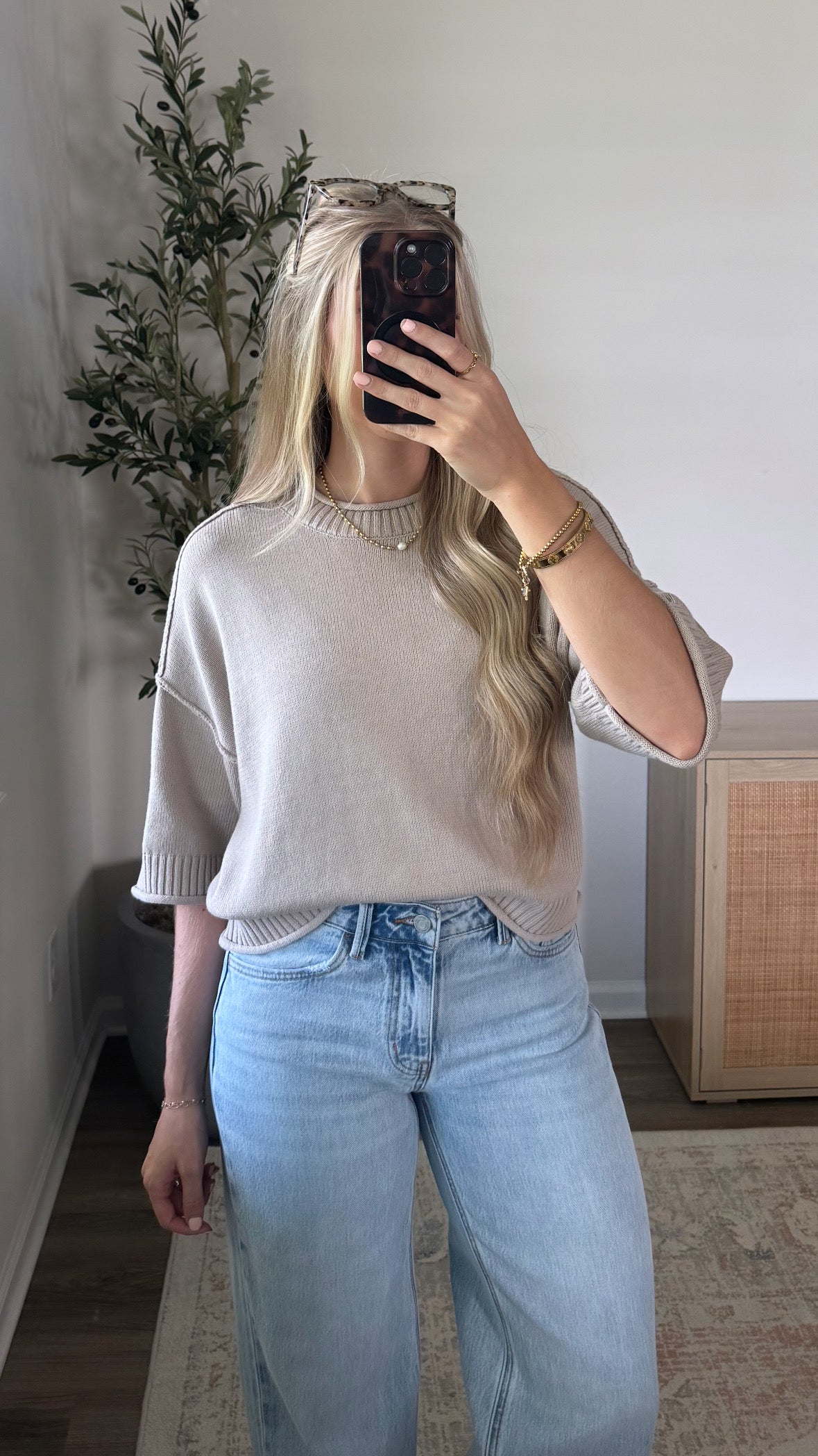 Autumn Short Sleeve Knit / Taupe