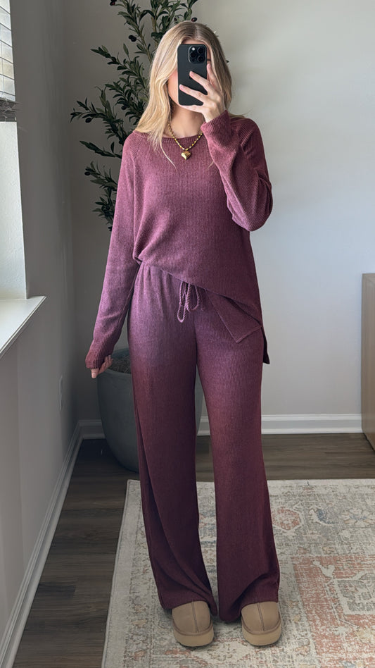 Courtney Sweater Set / Burgundy