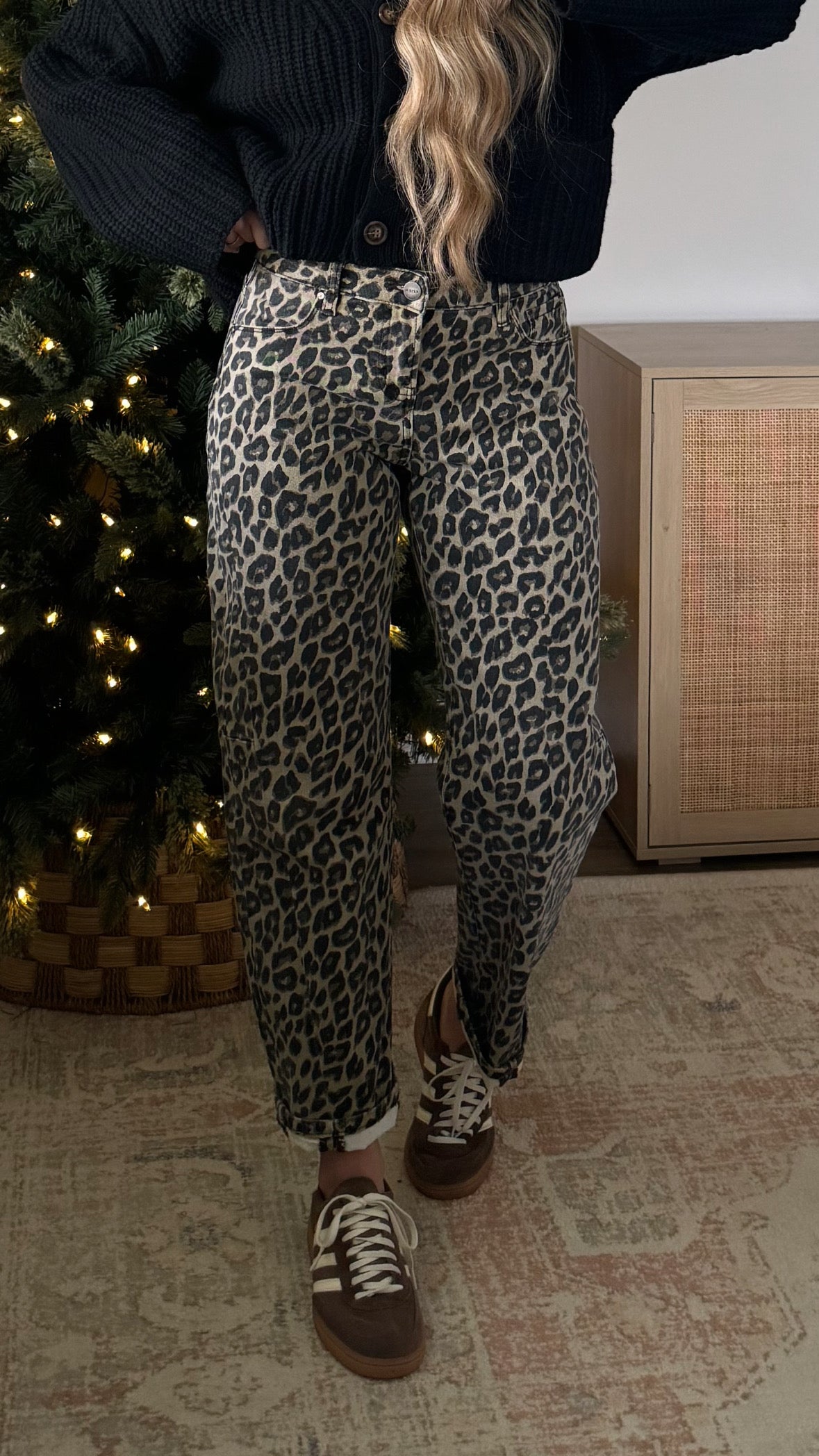 Leopard Barrel Denim