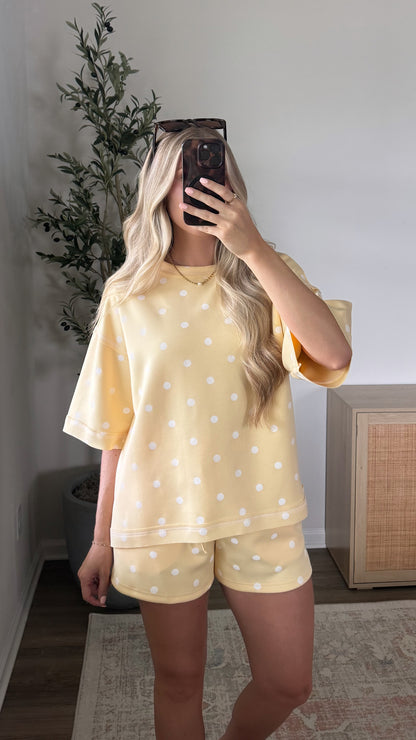 Polka Dot Shorts Set / Yellow
