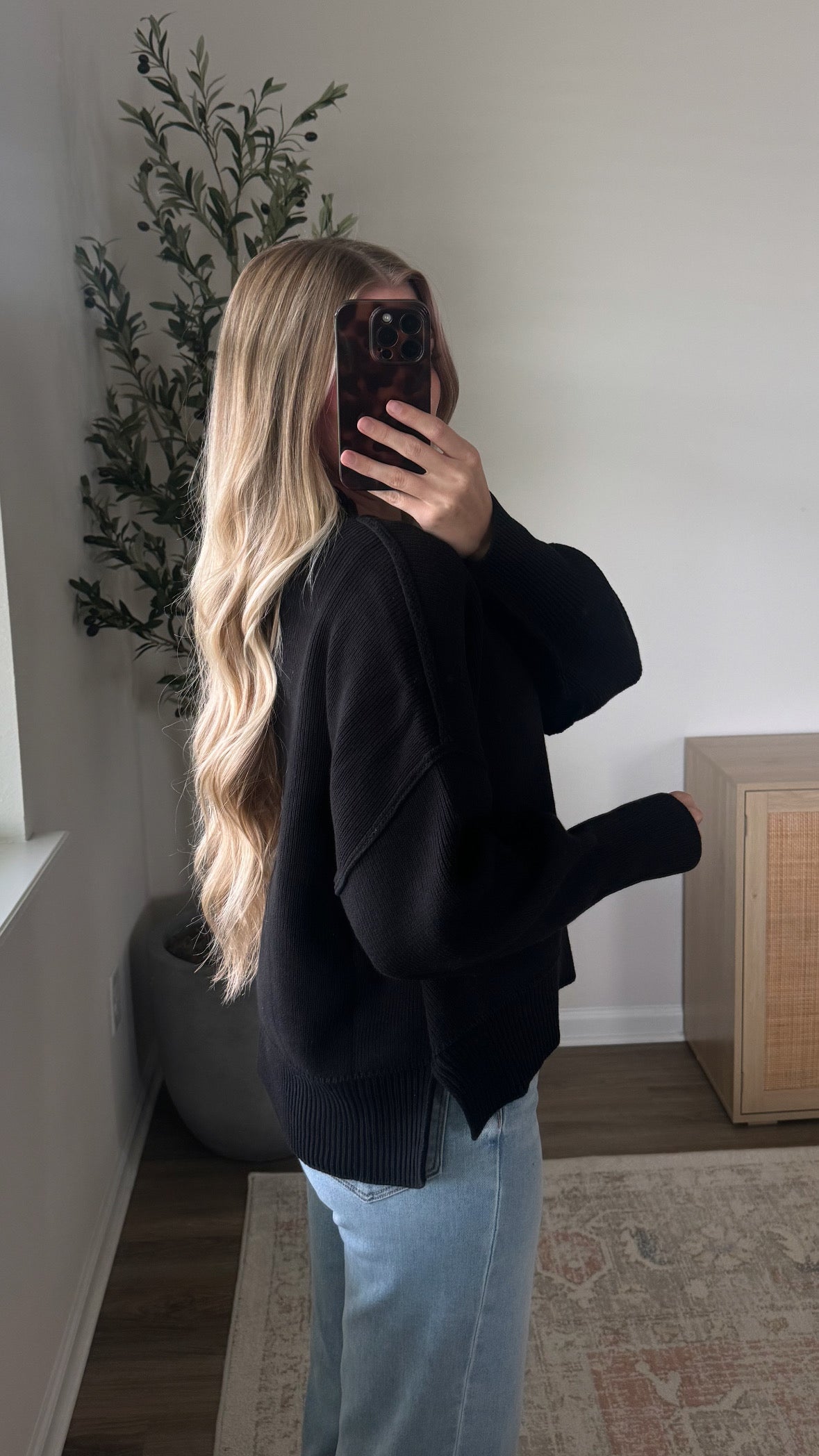 Cropped Essential Knit / Black