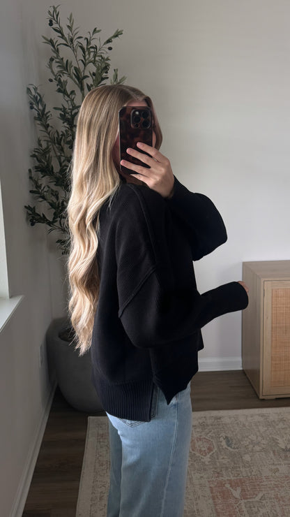 Cropped Essential Knit / Black
