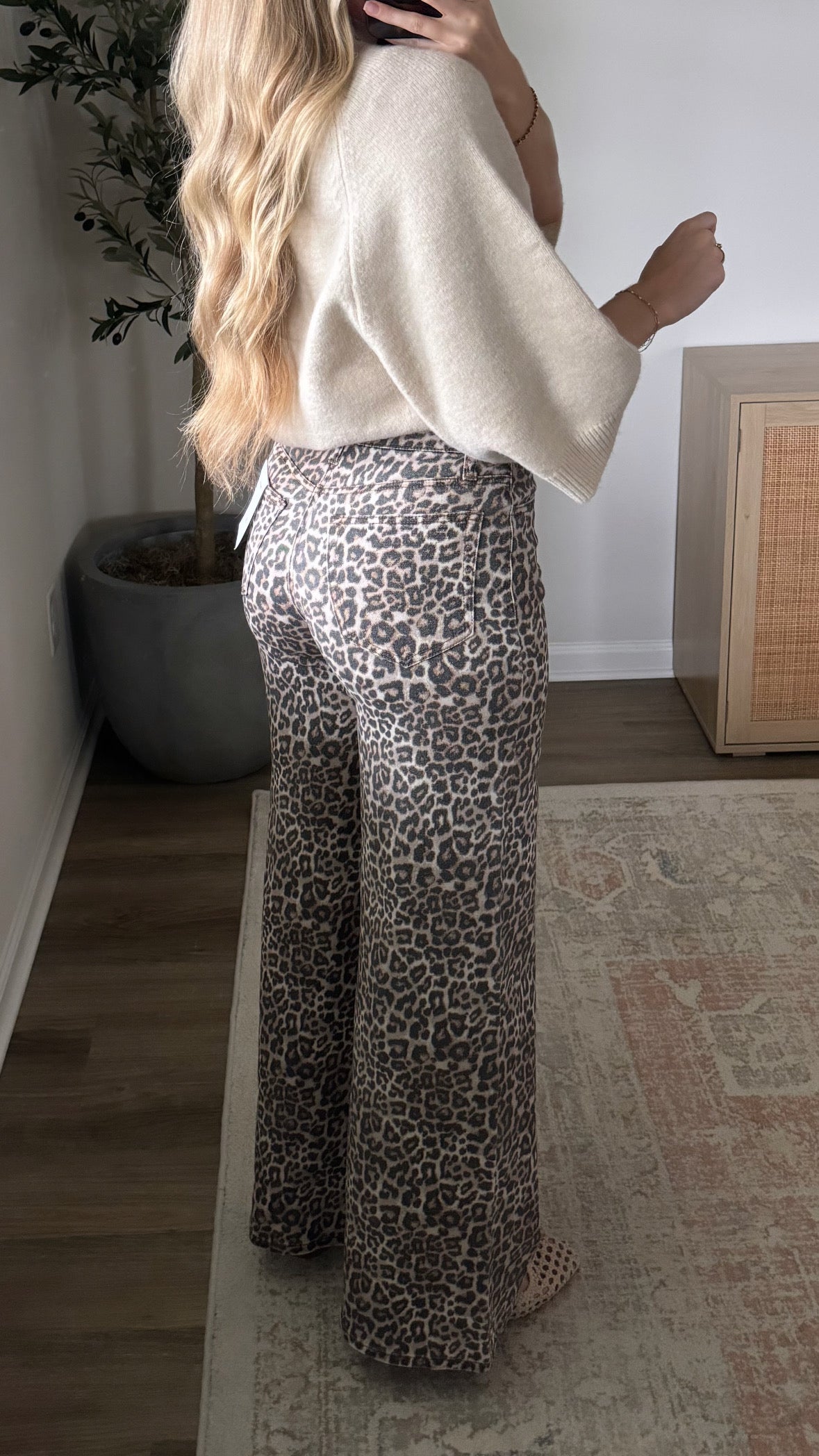 Leopard Wide Leg Jeans