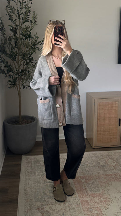 Heather Oversized Cardigan / Grey