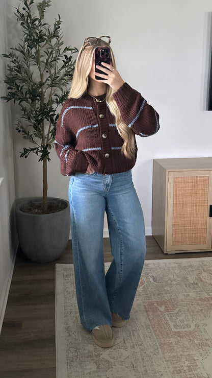 Maya Knit Cardigan / Dark Brown