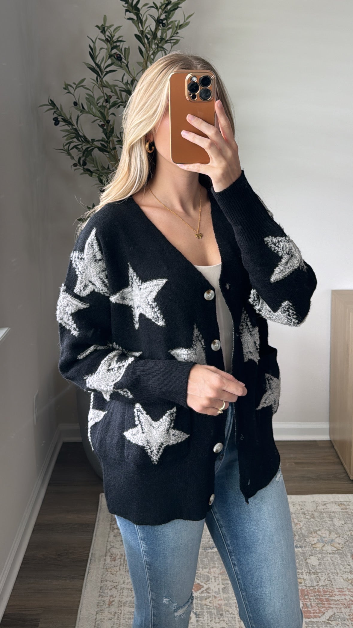 Star Cardigan / Black