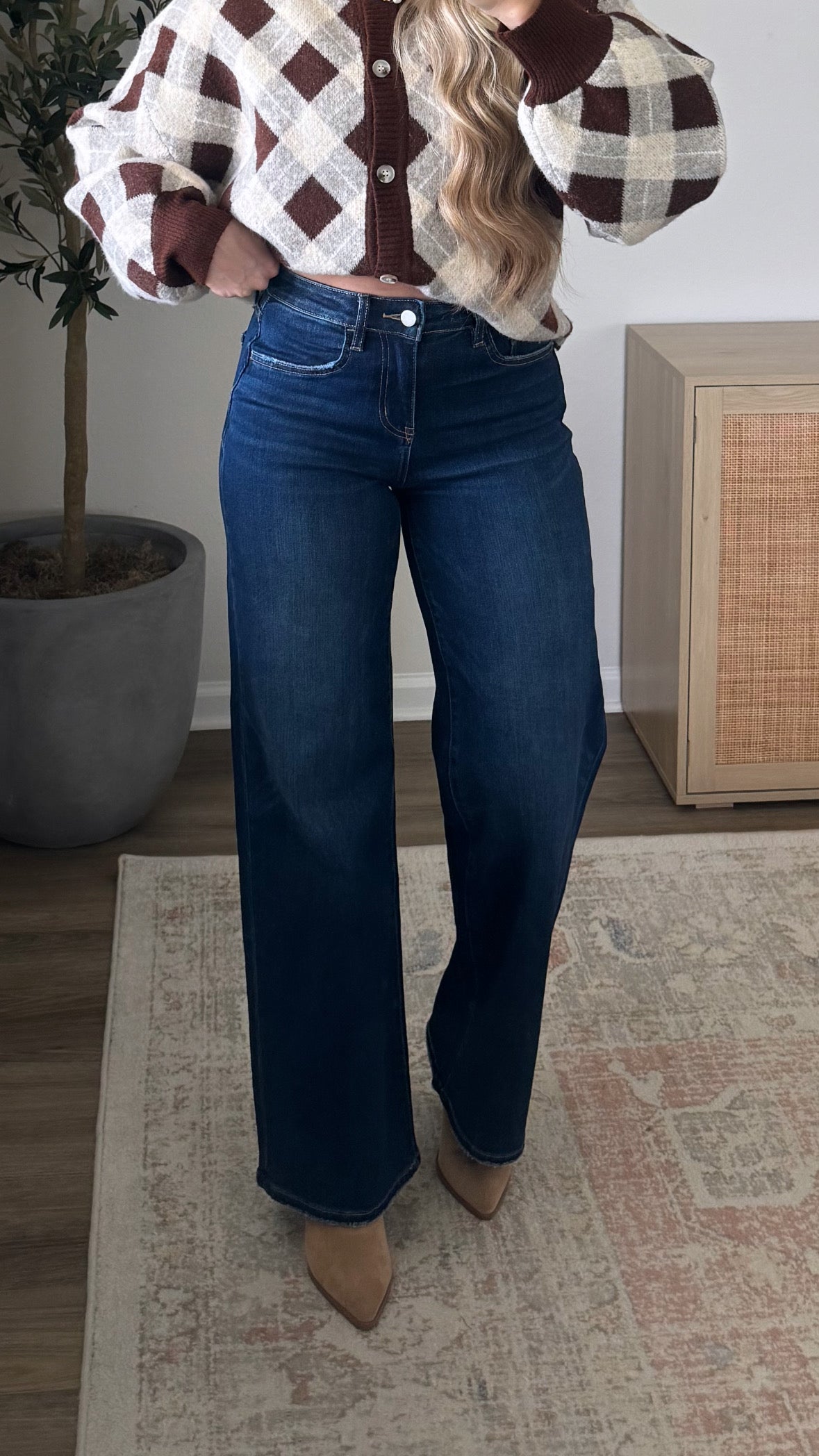 Kristen Wide Leg Denim / Dark Wash