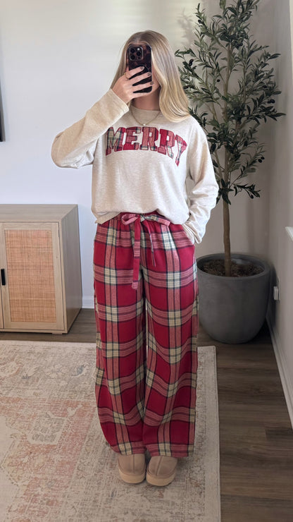 Merry Flannel Set / Red Plaid