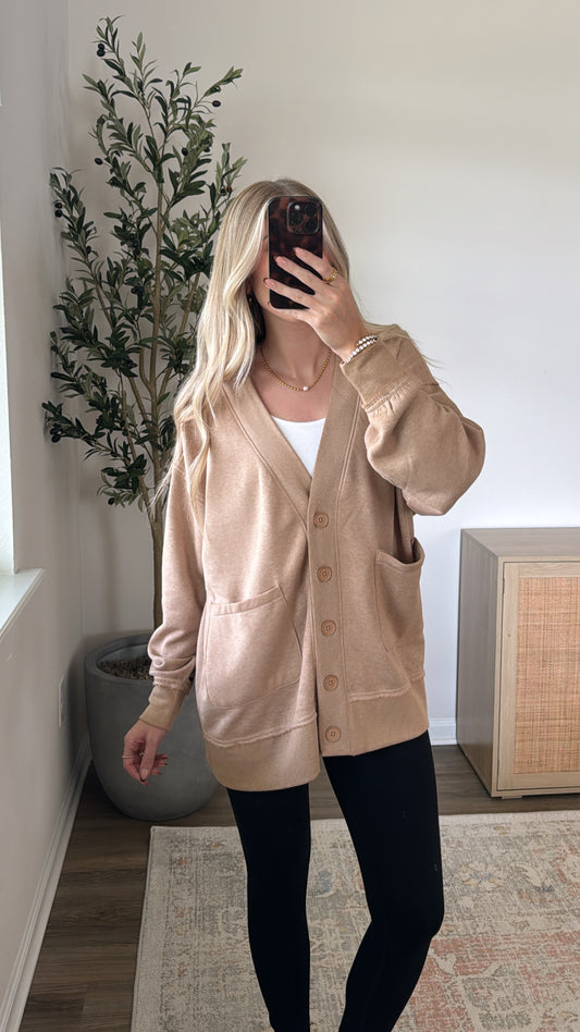Button Down Cardigan / Biscotti