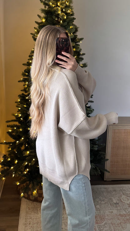 Oversized Essential Knit / Sand Beige