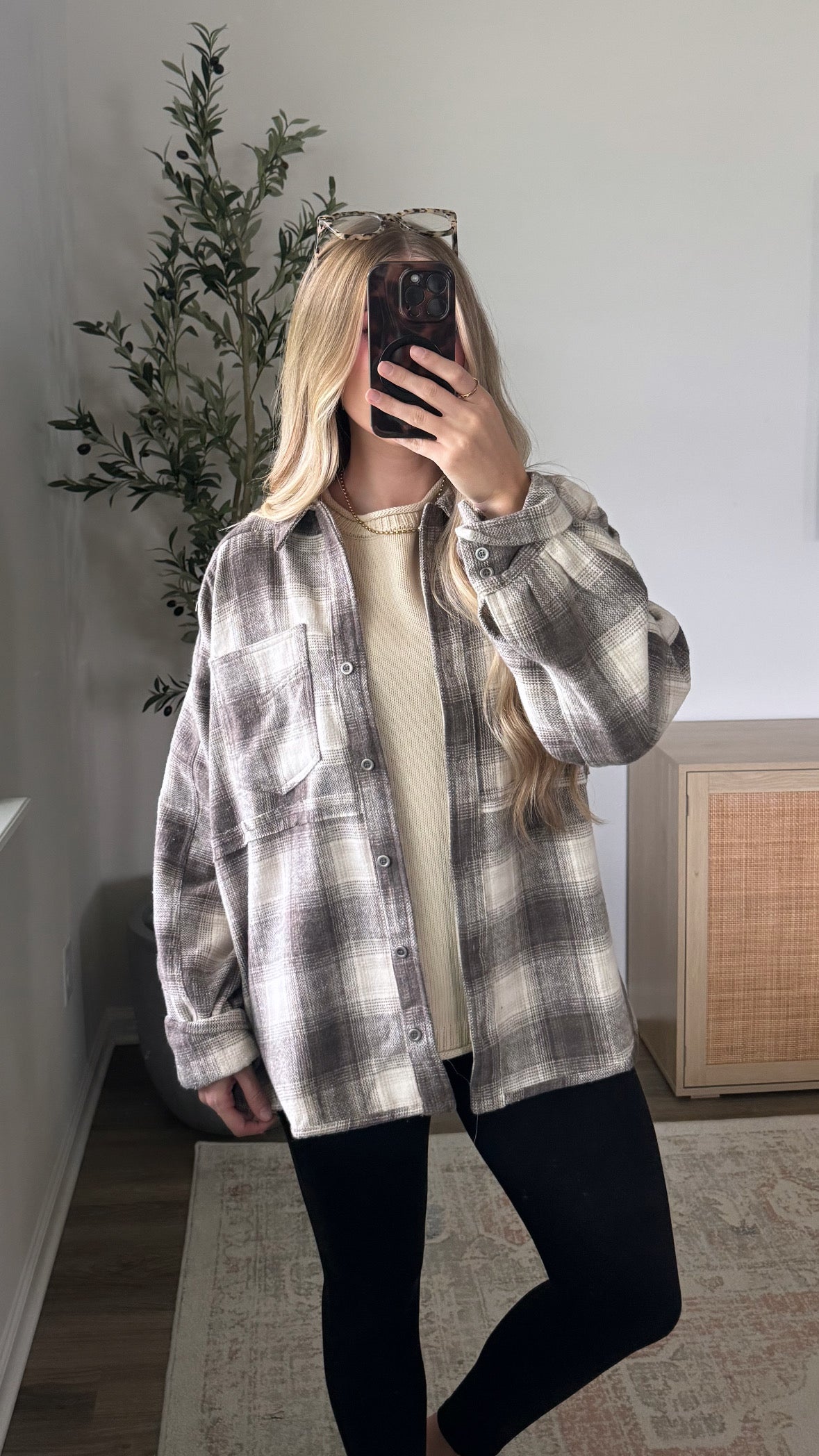 Flannel Shacket / Light Brown