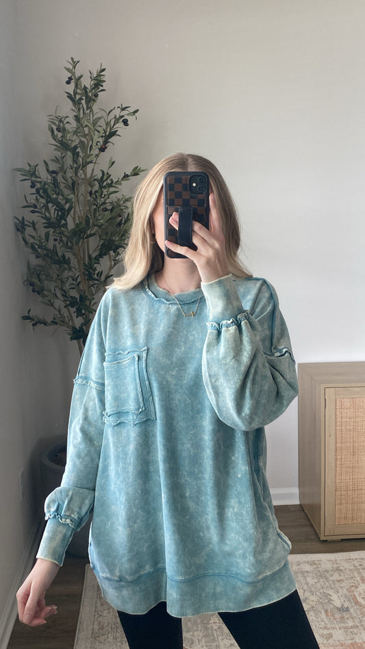 Rainy Days Pullover / Teal