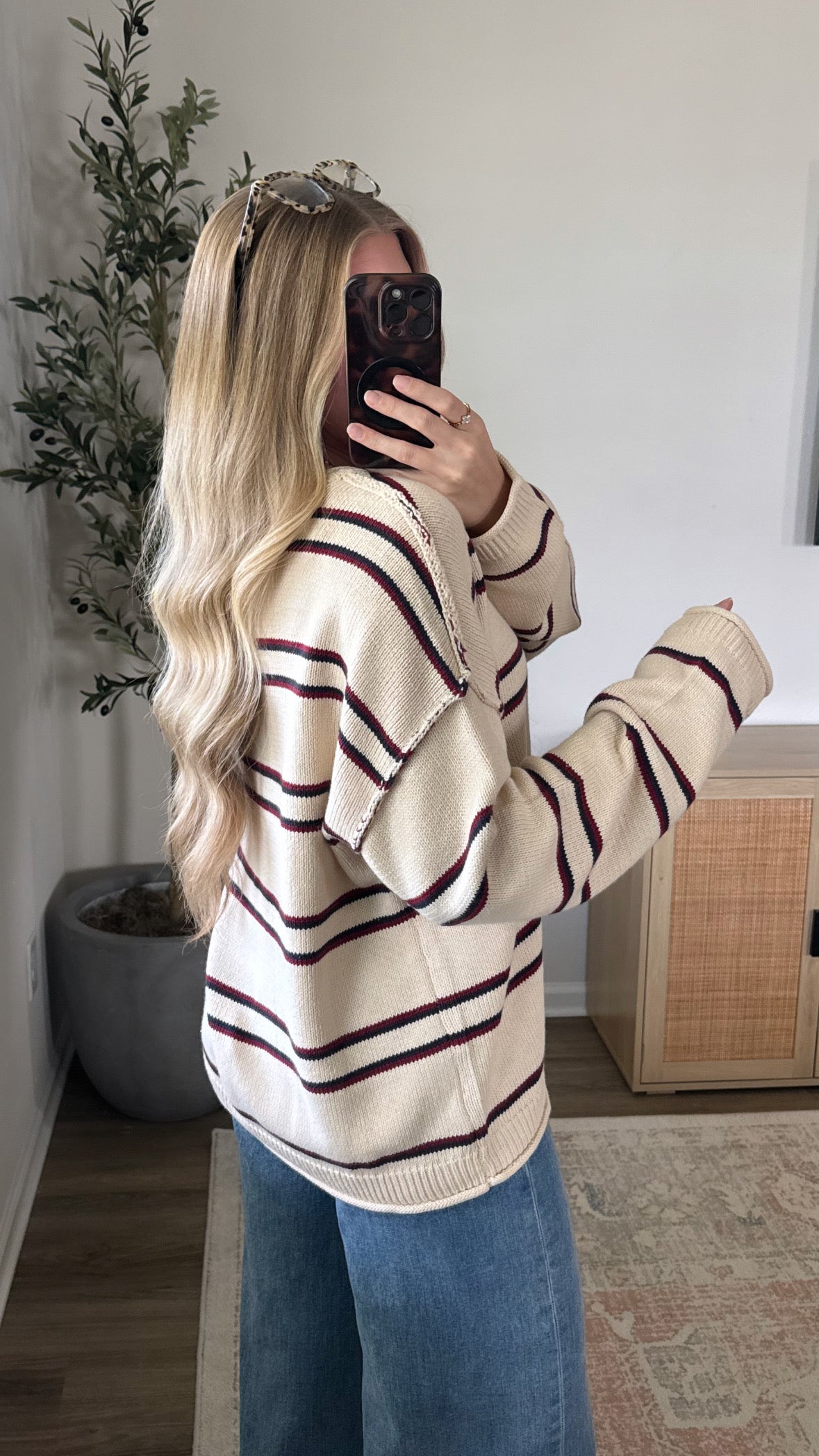 Aria 2.0 Striped Sweater / Cream + Navy