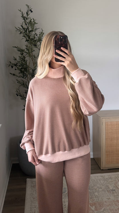 Latte Mock Neck Set