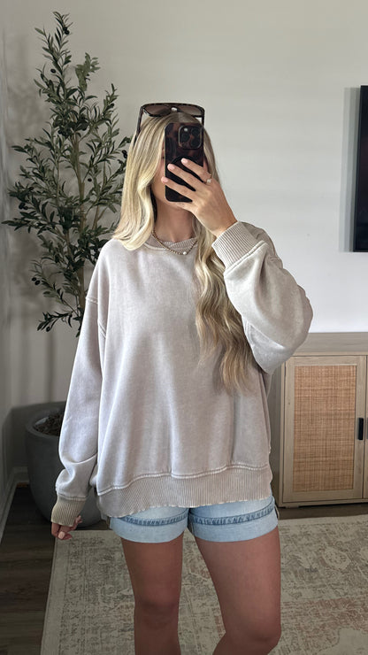 Cozy Fleece Pullover / Ash Mocha