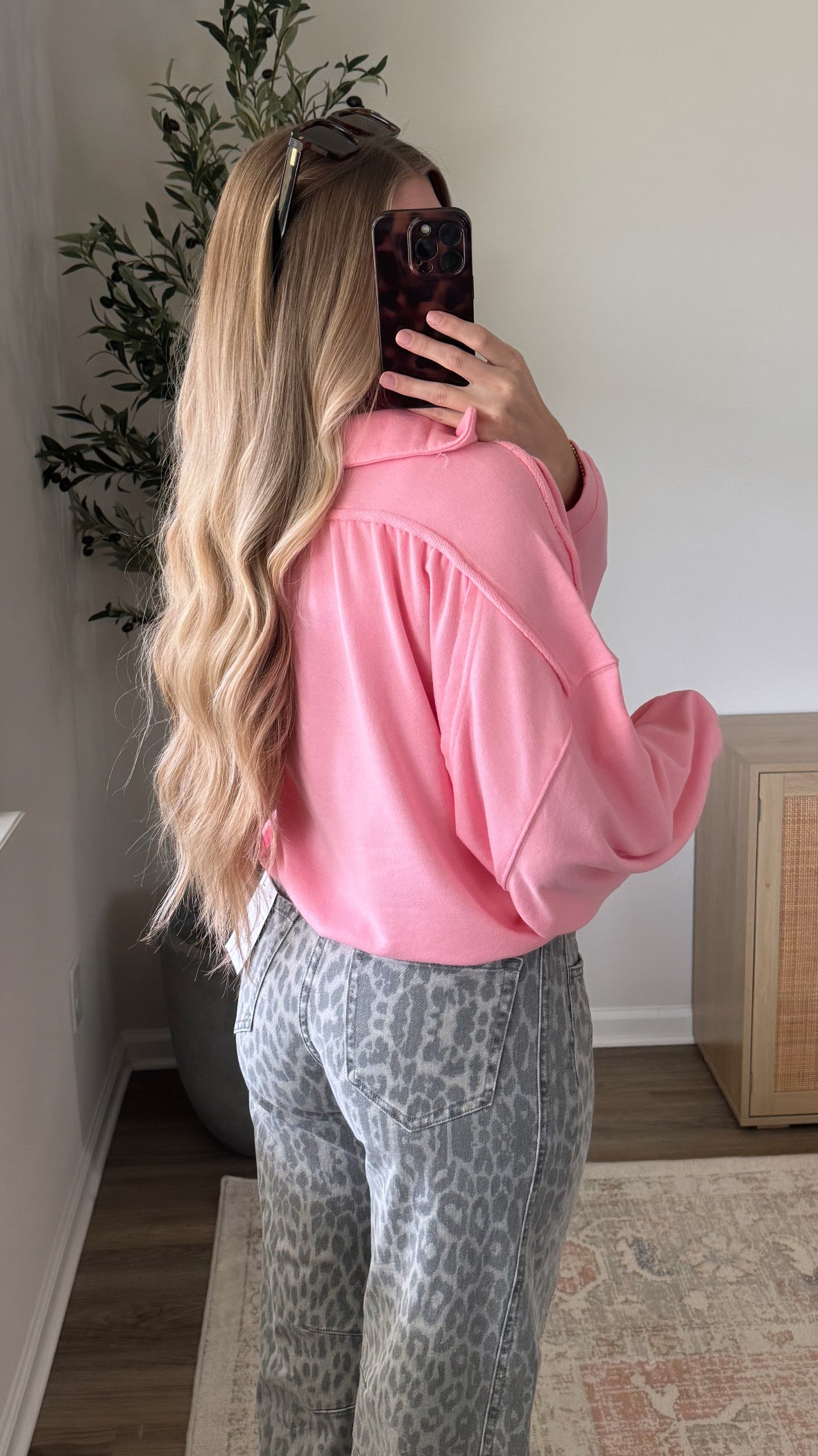 Juliet Cropped Pullover / Light Pink