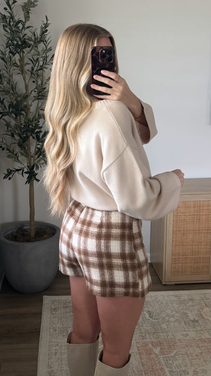 Plaid Skort / Caramel