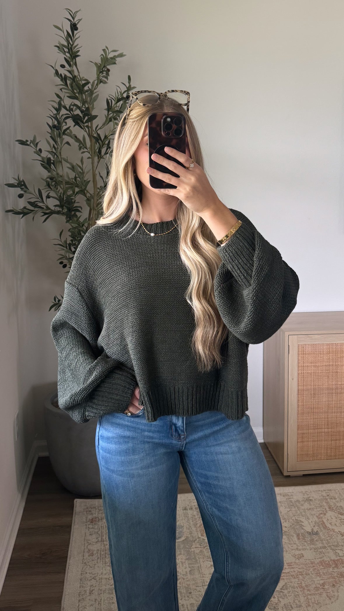 Jayla Knit Sweater / Dark Olive