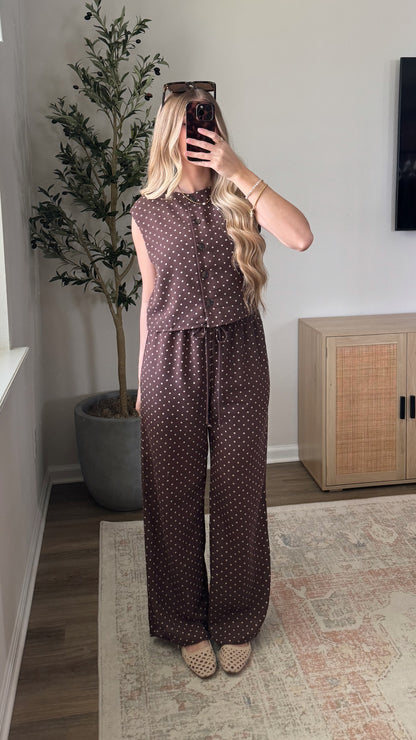 Polka Dot Set / Brown