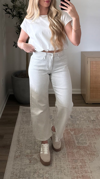 Monica Striped Barrel Denim