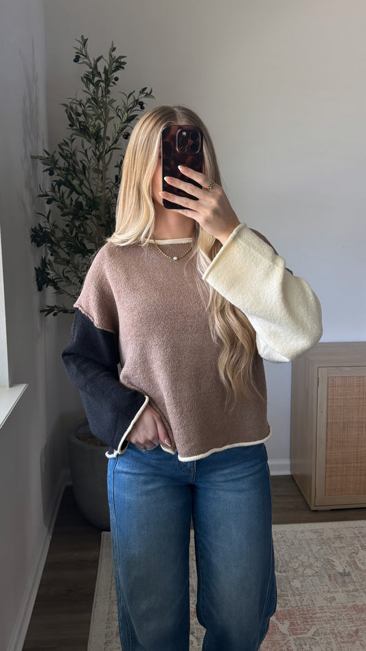 Neutral Colorblock Sweater