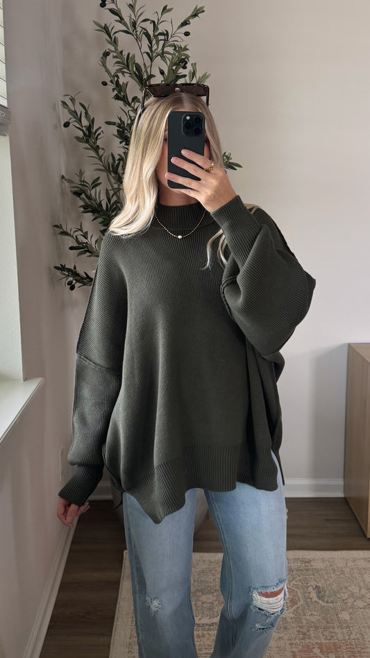 Oversized Essential Knit / Olive