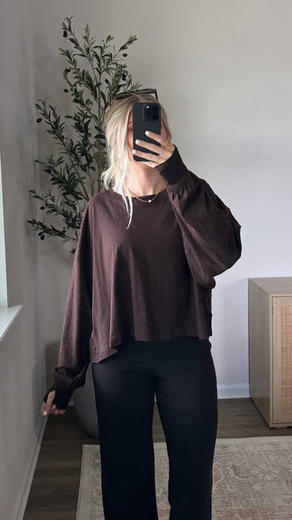Open Back Long Sleeve / Espresso