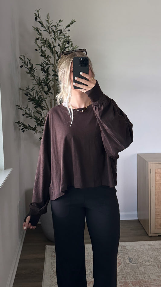 Open Back Long Sleeve / Espresso