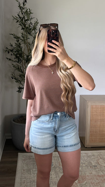 Cora Striped Tee / Brown
