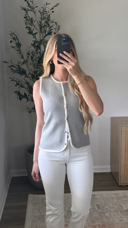 Chloe Knit Sweater Vest / Grey