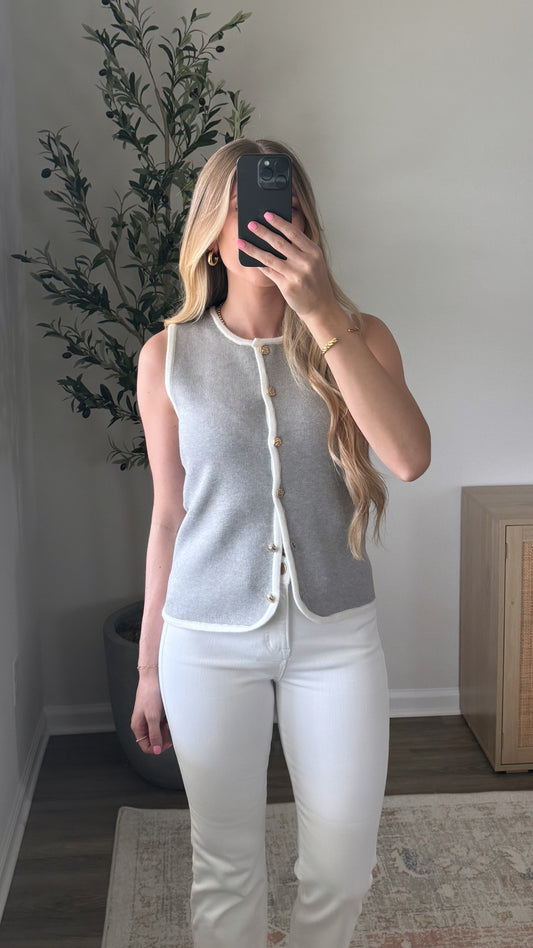 Chloe Knit Sweater Vest / Grey