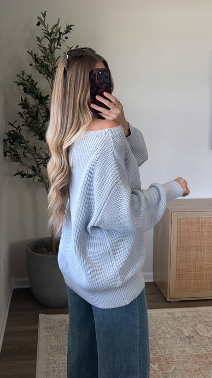 Pastel Oversized Sweater / Sky Blue