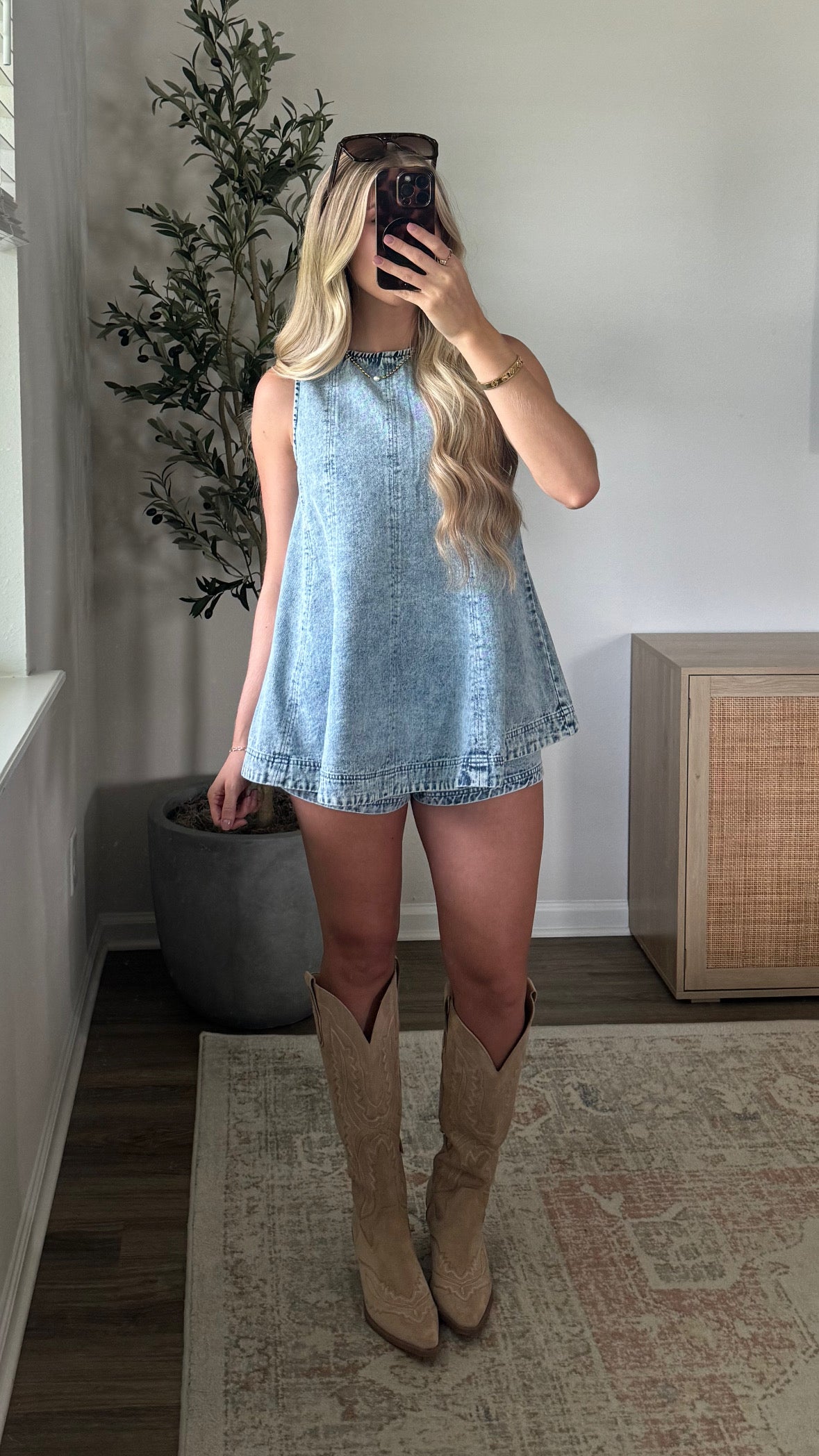 Dakota Denim Shorts Set