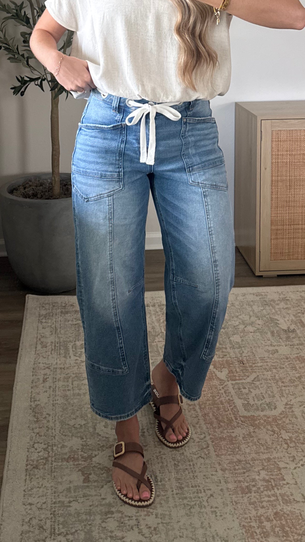 Camryn Barrel Denim / Med Wash