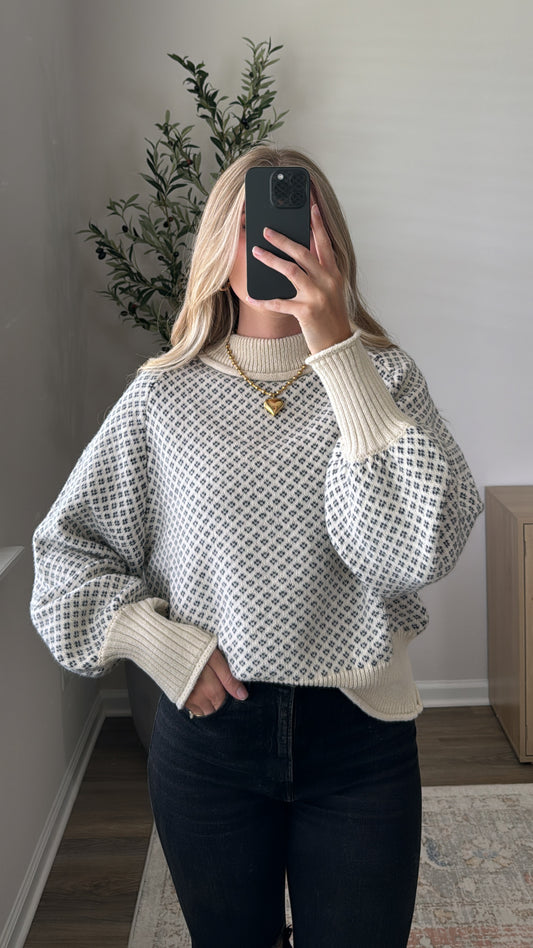 Karla Sweater / Cream + Navy