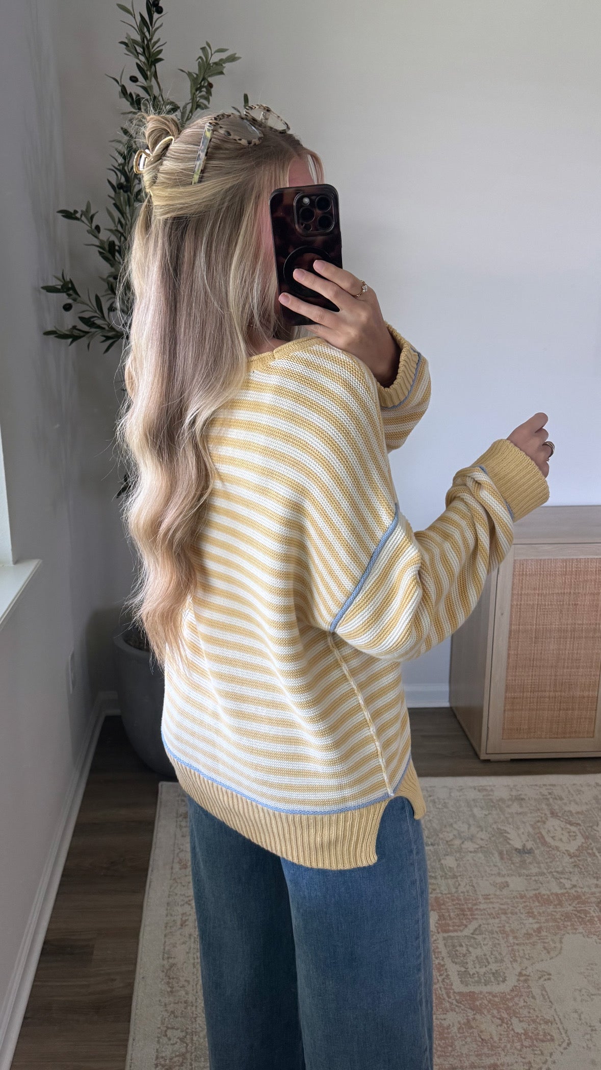 Miley Striped Sweater / Yellow + Blue