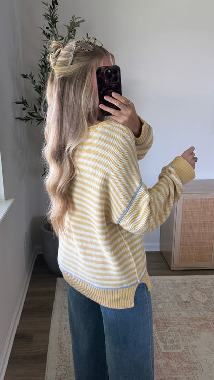 Miley Striped Sweater / Yellow + Blue