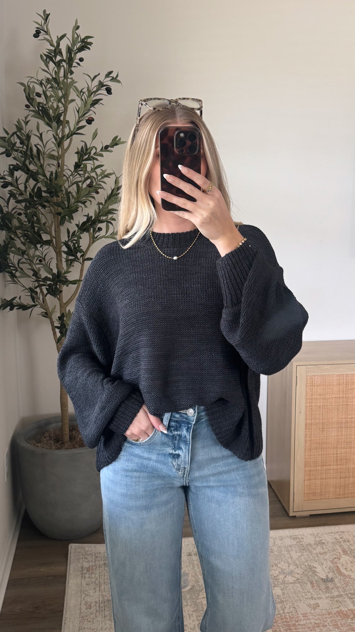 Jayla Knit Sweater / Ash Black