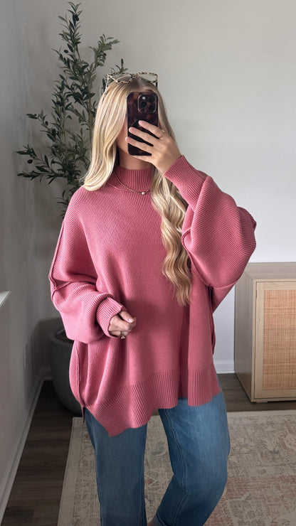 Oversized Essential Knit / Winter Rose