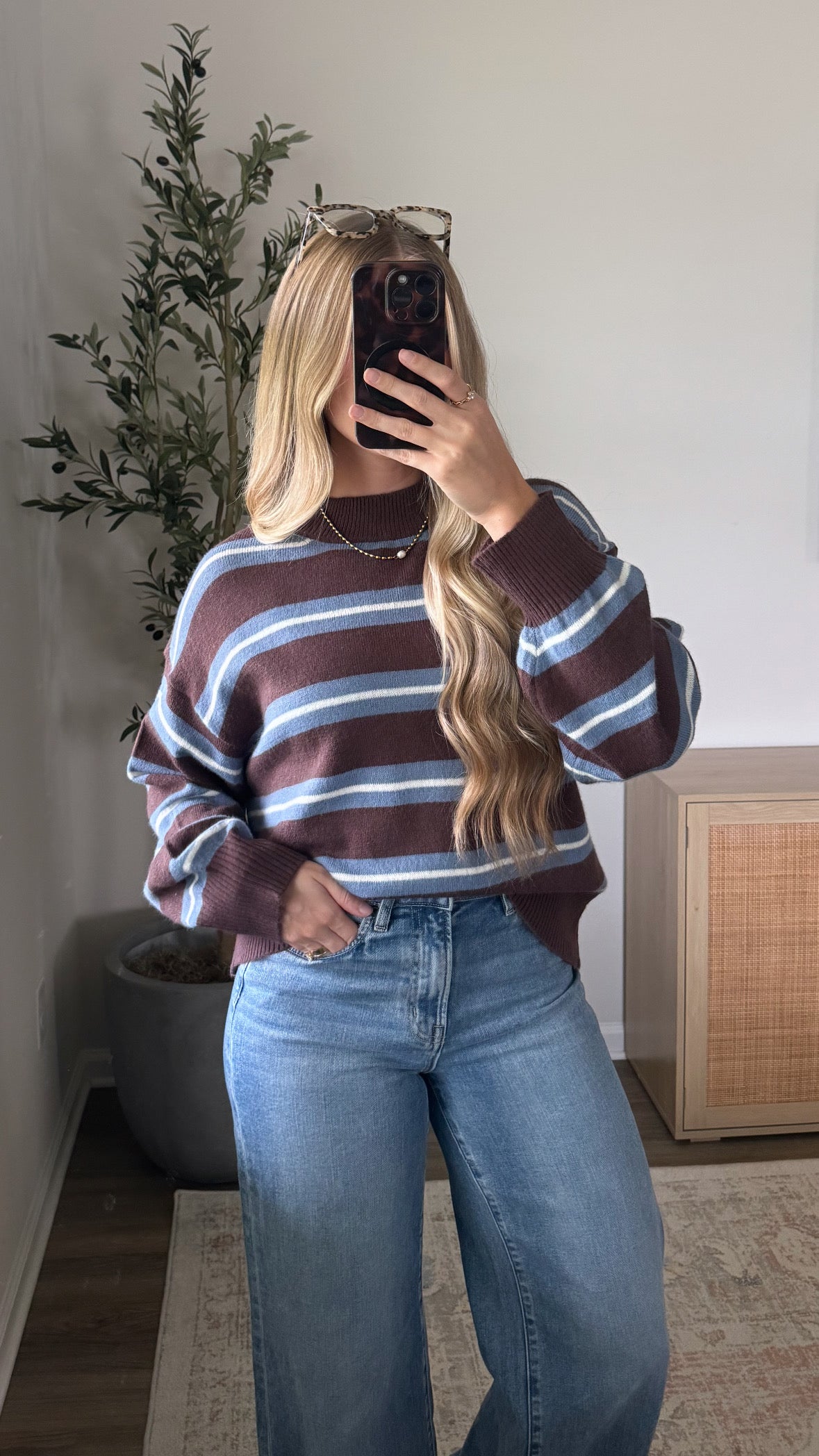 Blueberry Mocha Striped Sweater
